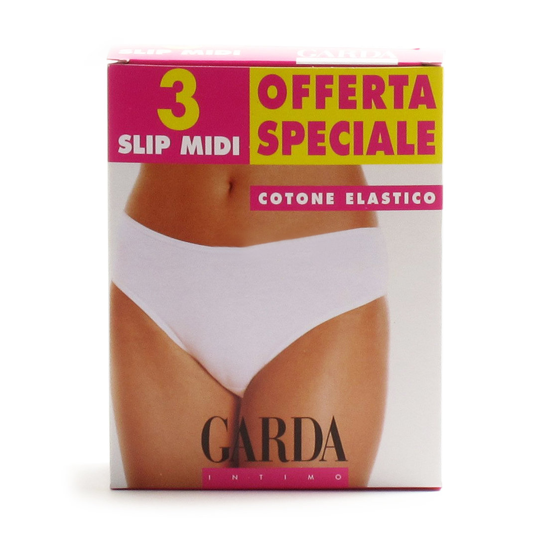 GARDA - Confezione da 3 pezzi - Slip donna vita media - Cotone  Elasticizzato - Slip Midi - 3902